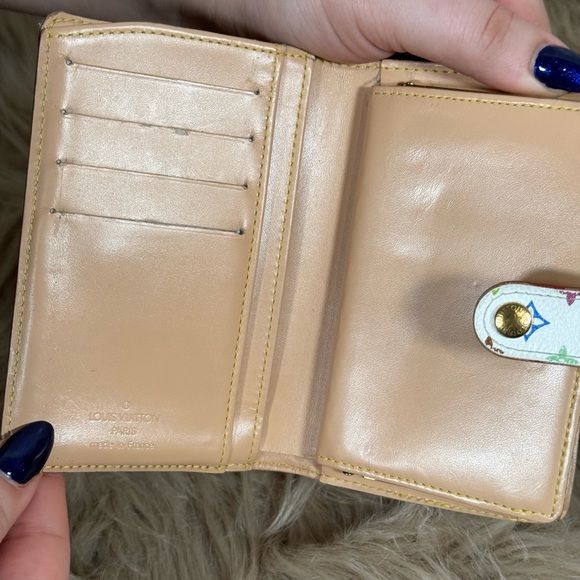 Auth Louis Vuitton Murakami Multi Color Monogram Kiss Lock Wallet Collectible - Picture 6 of 8